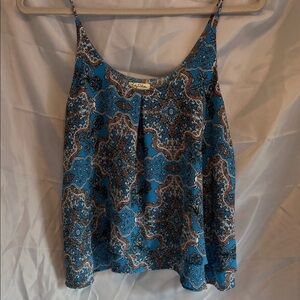 Lily White Mosaic Blue and Brown Camisole